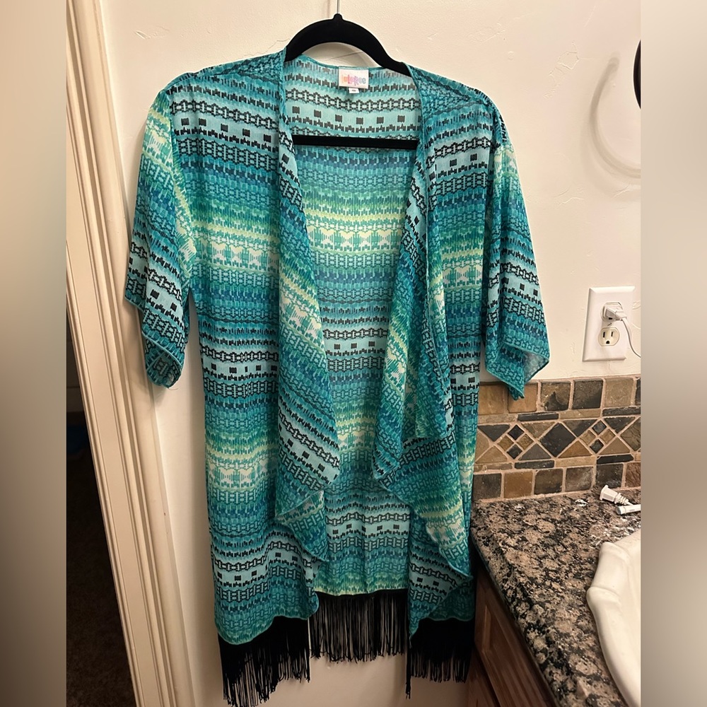 Lularoe fringe kimono